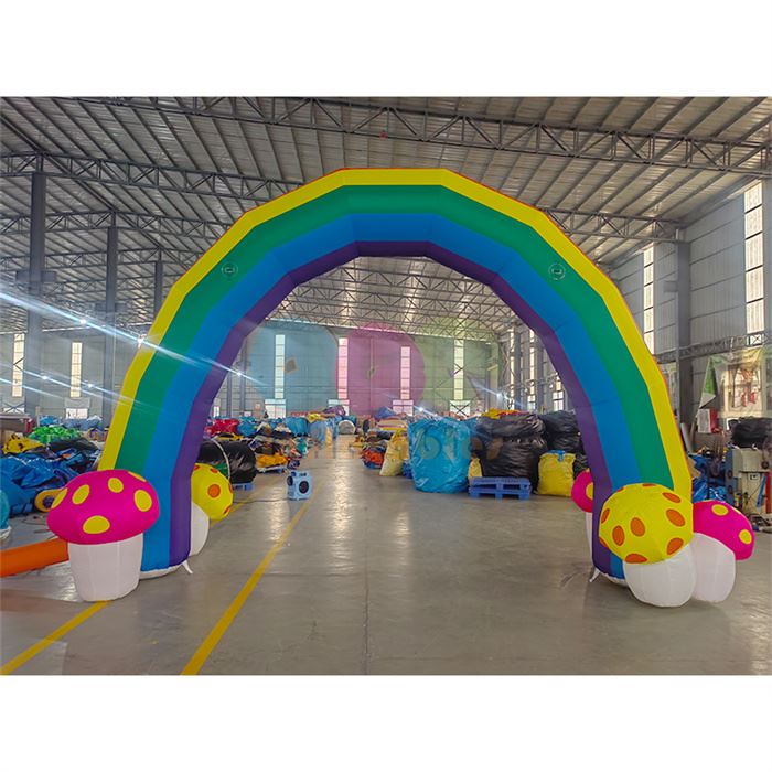 Inflatable Rainbow Mushroom Arch